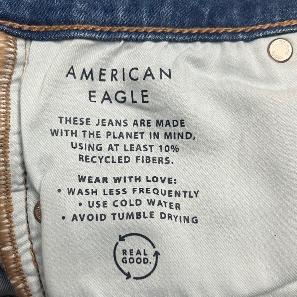 American Eagle Women’s Flare Jeans Blue Denim Stretch Mid Rise Classic Size 00 - Picture 14 of 15
